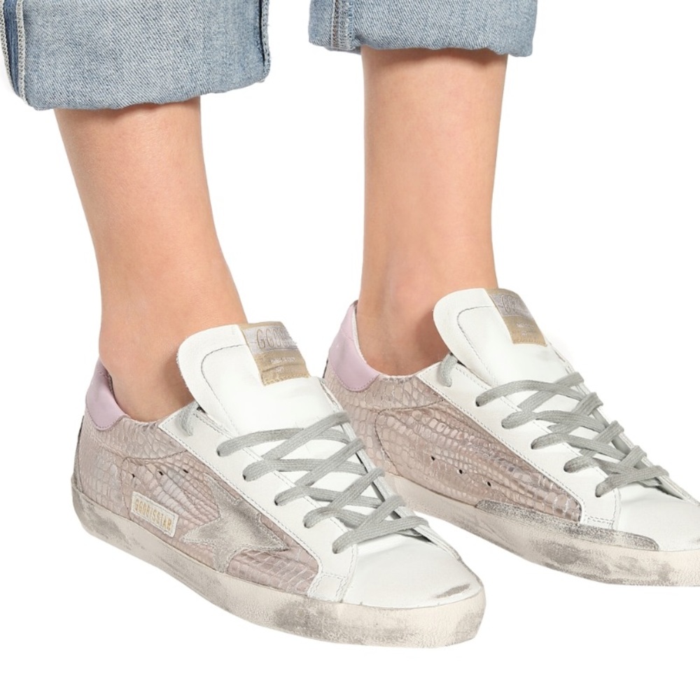 GGDB Superstar Sneakers Gold Croc 37